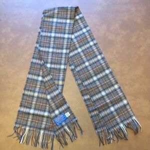 Pendleton Plaid Wool Scarf - Brown, and Tan